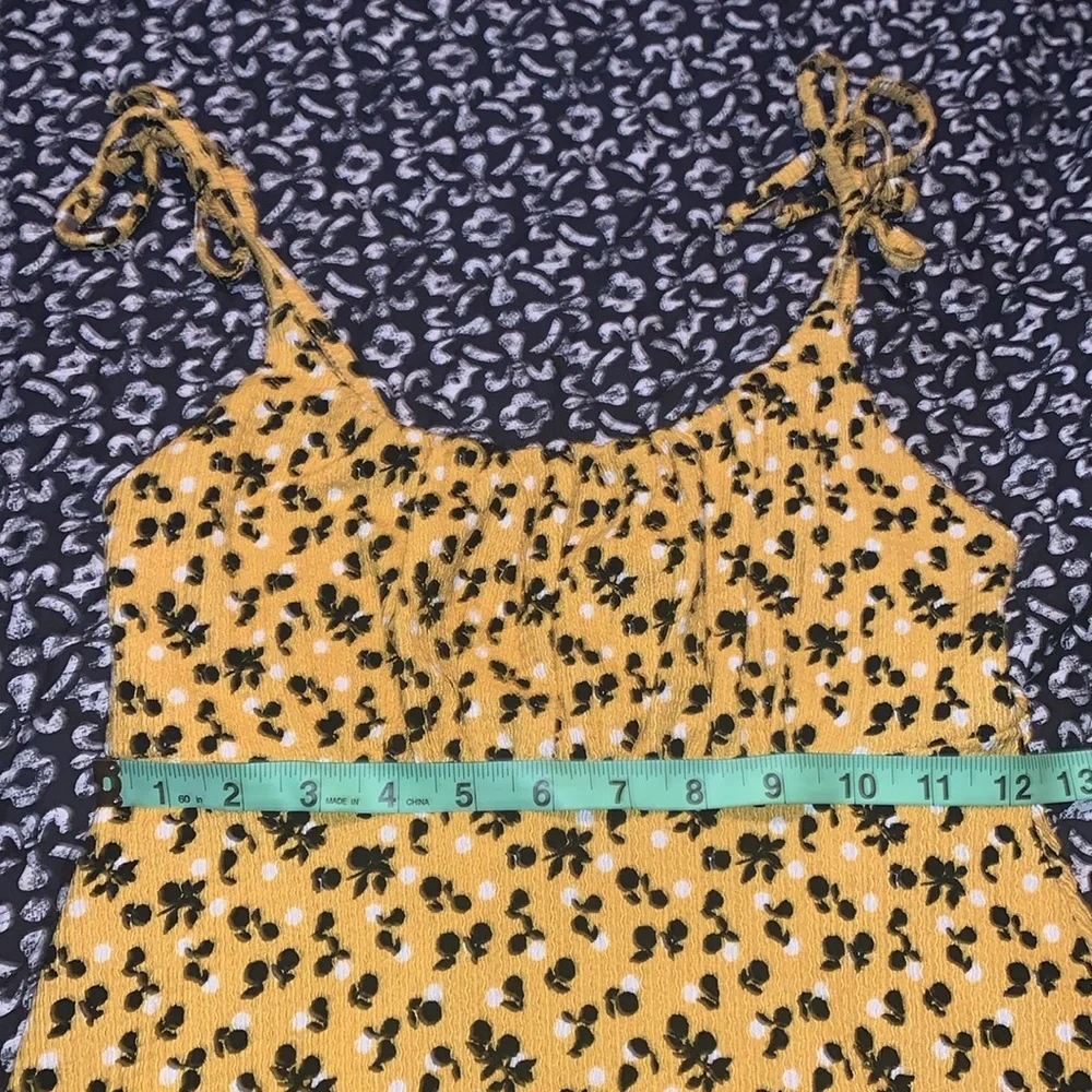 NWOT Topshop UK brand XS size 2 yellow tie up straps babydoll Ditsy dress - Picture 5 of 6